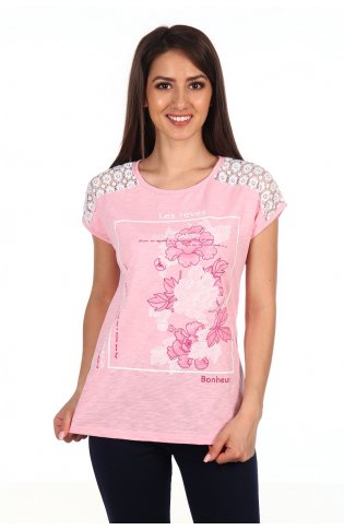 Блуза женская 6-113а (розовый) от компании Новое Кимоно, г. Иваново