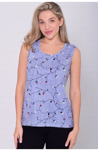 Майка женская 6-217з (мелкая полоска) от компании Новое Кимоно, г. Иваново