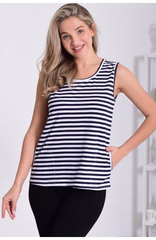 Майка женская 6-217ж (темно-синяя полоска) от компании Новое Кимоно, г. Иваново
