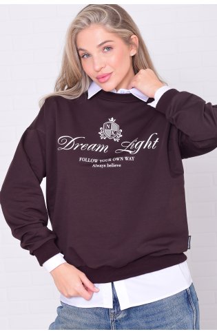 Свитшот женский 6-221 (коричневый) от компании Новое Кимоно, г. Иваново