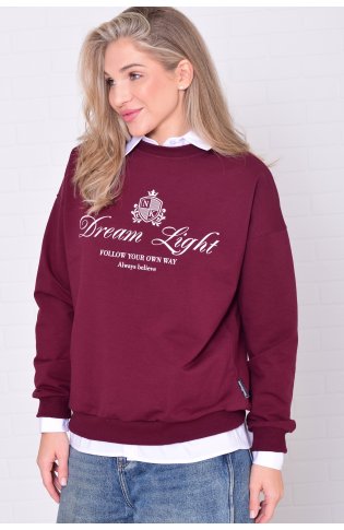 Свитшот женский 6-221а (бордо) от компании Новое Кимоно, г. Иваново