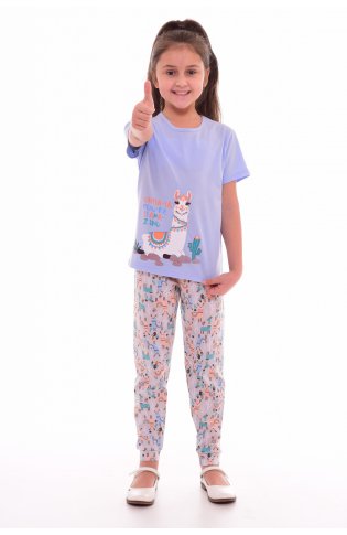 Пижама детская 7-189д (голубой+персик). от компании Новое Кимоно, г. Иваново