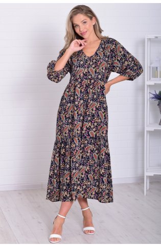 *Платье женское Ф-1-074 (темно-синий) от компании Новое Кимоно, г. Иваново