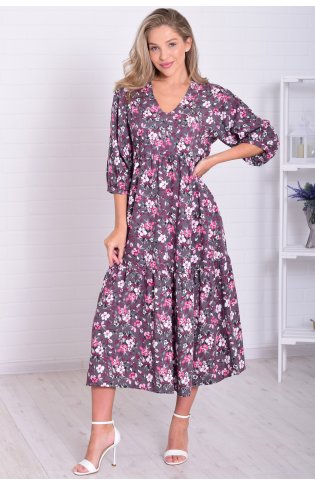 *Платье женское Ф-1-074ж (серый) от компании Новое Кимоно, г. Иваново