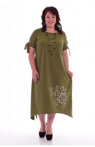*Платье женское Ф-1-34в (зелёный) от компании Новое Кимоно, г. Иваново