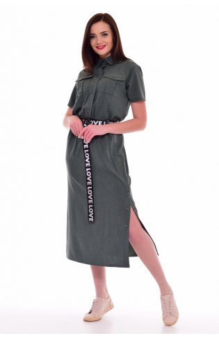 *Платье женское Ф-1-65з (хаки) от компании Новое Кимоно, г. Иваново