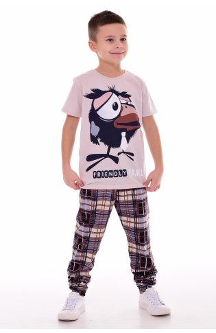 Пижама подростковая 11-052 (бежевый) Воронята от компании Новое Кимоно, г. Иваново