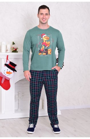 Пижама мужская 9-203 (изумруд) Дракон от компании Новое Кимоно, г. Иваново