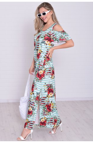 Платье женское 4-114 (мята+красный) от компании Новое Кимоно, г. Иваново