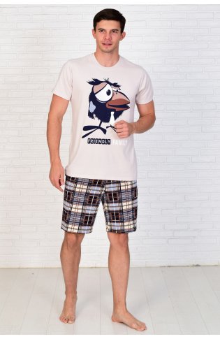 Пижама мужская  9-95 (бежевый) Воронята от компании Новое Кимоно, г. Иваново