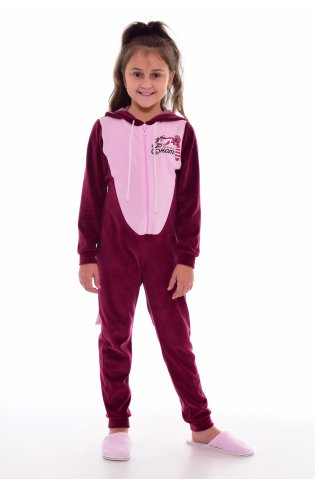 Пижама подростковая Кигуруми Енот 12-047б (бордо) от компании Новое Кимоно, г. Иваново
