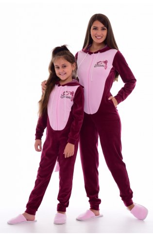 Пижама женская Кигуруми Енот 1-155б (бордо) от компании Новое Кимоно, г. Иваново