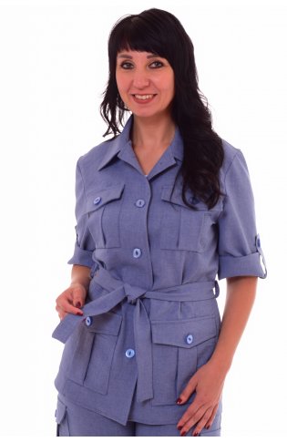 *Жакет женский Ф-7-02а (индиго-светлый) от компании Новое Кимоно, г. Иваново