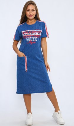 Платье женское 4-073 (синий) от компании Новое Кимоно, г. Иваново