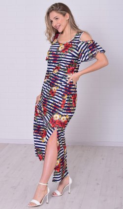 Платье женское 4-114в (синий) от компании Новое Кимоно, г. Иваново