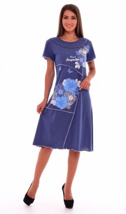 Платье женское 4-38б (индиго-меланж) от компании Новое Кимоно, г. Иваново