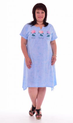 Платье женское 4-54г (светло-голубой) от компании Новое Кимоно, г. Иваново