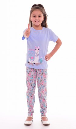 Пижама детская 7-189б (голубой+розовый). от компании Новое Кимоно, г. Иваново