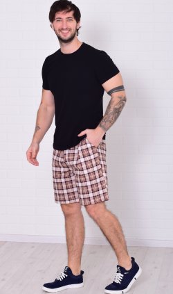 Шорты мужские 9-173и (коричневая клетка) от компании Новое Кимоно, г. Иваново