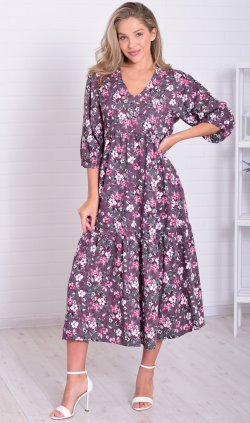 *Платье женское Ф-1-074ж (серый) от компании Новое Кимоно, г. Иваново