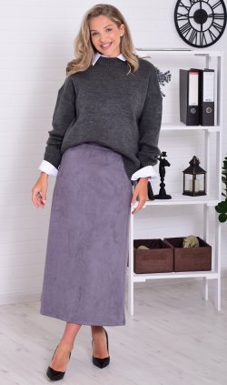 *Юбка женская Ф-9-010а (серый) от компании Новое Кимоно, г. Иваново