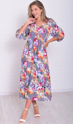*Платье женское Ф-1-074з (акварель) от компании Новое Кимоно, г. Иваново