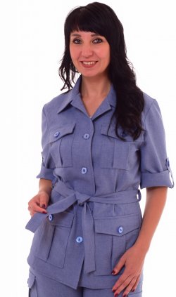 *Жакет женский Ф-7-02а (индиго-светлый) от компании Новое Кимоно, г. Иваново