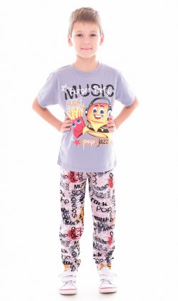 Пижама подростковая 11-031 (серый), Гамбургер от компании Новое Кимоно, г. Иваново