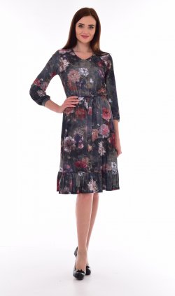 *Платье женское Ф-1-16 (темно-серый) от компании Новое Кимоно, г. Иваново