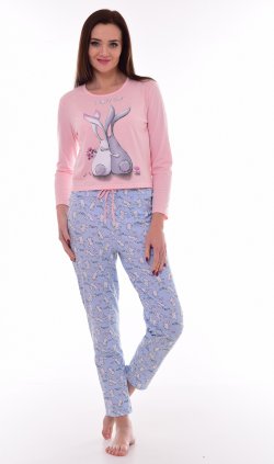 Пижама женская 1-191а (голубой), Зайки от компании Новое Кимоно, г. Иваново