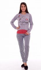 Пижама женская 1-74 Снегири (серый) от компании Новое Кимоно, г. Иваново
