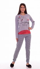 Пижама женская 1-74 Снегири (серый) от компании Новое Кимоно, г. Иваново