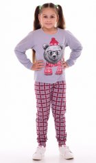 Пижама подростковая 12-101 (серый) Мишка в шапке от компании Новое Кимоно, г. Иваново