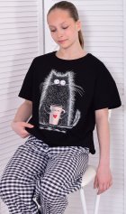 Пижама подростковая 12-112 (черный) от компании Новое Кимоно, г. Иваново