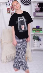 Пижама подростковая 12-112 (черный) от компании Новое Кимоно, г. Иваново