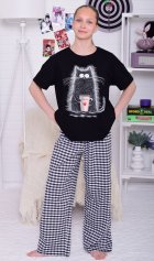 Пижама подростковая 12-112 (черный) от компании Новое Кимоно, г. Иваново