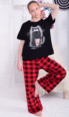 Пижама подростковая 12-112а (красный) от компании Новое Кимоно, г. Иваново
