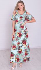 Платье женское 4-114 (мята+красный) от компании Новое Кимоно, г. Иваново