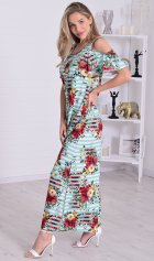 Платье женское 4-114 (мята+красный) от компании Новое Кимоно, г. Иваново