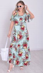 Платье женское 4-114 (мята+красный) от компании Новое Кимоно, г. Иваново