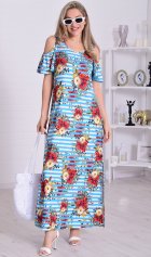 Платье женское 4-114б (бирюза) от компании Новое Кимоно, г. Иваново