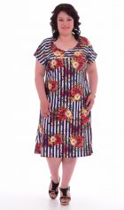 Платье женское 4-44г (синий+красный) от компании Новое Кимоно, г. Иваново
