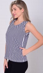 Майка женская 6-217е (синяя полоска) от компании Новое Кимоно, г. Иваново