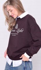 Свитшот женский 6-221 (коричневый) от компании Новое Кимоно, г. Иваново Свитшот женский 6-221 (коричневый) от компании Новое Кимоно, г. Иваново