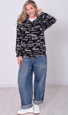 Толстовка женская 6-223 (черно-белый) от компании Новое Кимоно, г. Иваново Толстовка женская 6-223 (черно-белый) от компании Новое Кимоно, г. Иваново