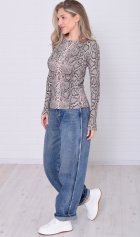 Лонгслив женский 6-226б (шоколадно-бежевый) от компании Новое Кимоно, г. Иваново