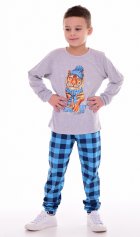 Пижама детская 7-299 (бирюза) Тигр в шапке от компании Новое Кимоно, г. Иваново