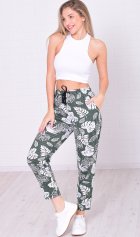 Брюки женские 8-031л1 (хаки) Монстера от компании Новое Кимоно, г. Иваново Брюки женские 8-031л1 (хаки) Монстера от компании Новое Кимоно, г. Иваново