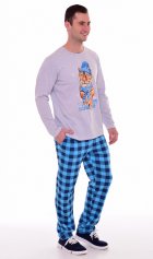 Пижама мужская 9-182 (бирюза) Тигр в шапке от компании Новое Кимоно, г. Иваново