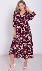 *Платье женское Ф-1-074л (бордо) от компании Новое Кимоно, г. Иваново